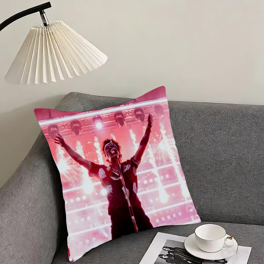 BBruno MarsS Singer Cushion Cover Pillowcase Ultra Soft Skin Friendly Fabric Cloud Like Comfort Concealed Zipper