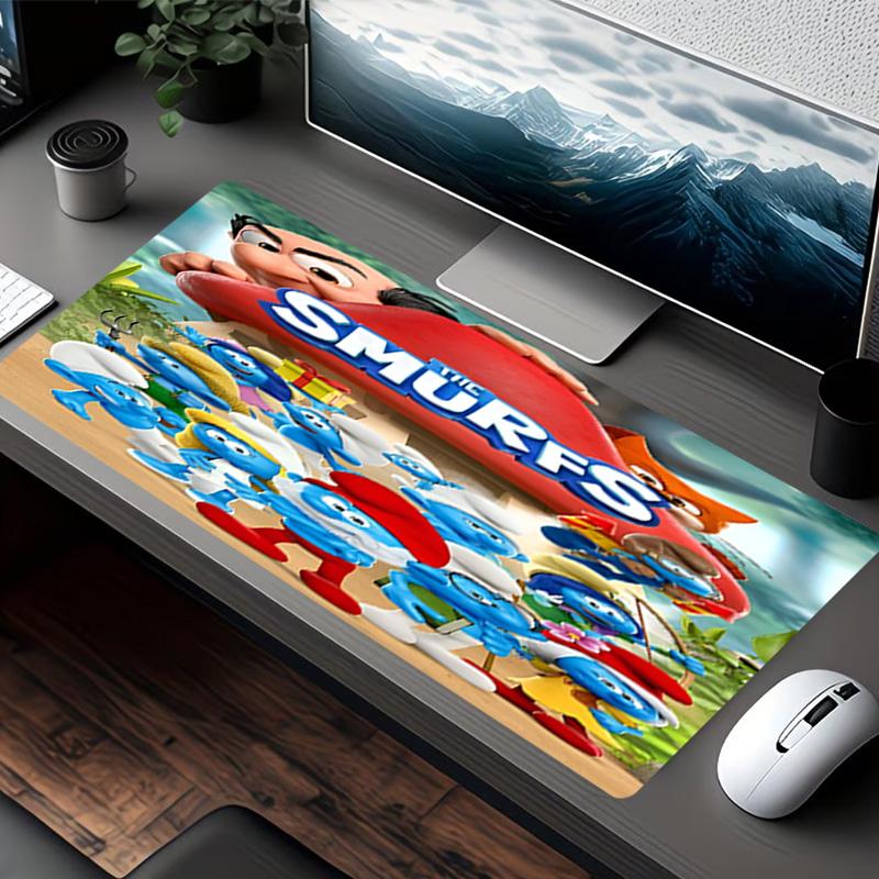 Blue Smurfs Print Mouse Pad, for Keyboard Pad Laptop PC Mat for Office Home Use, Desk Decor, Perfect Birthday Gift for Gamers