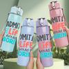 1PC Admit It Life Would Be Boring Print 750ml Color Plastic Sports Water Bottle Leakproof Flip Straw Lid Suitable for Sports Office Home Use
