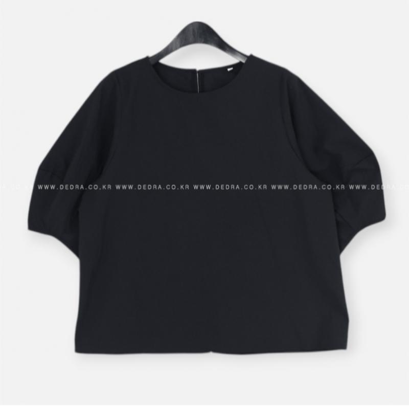 Dedra Jersey Seersucker Split Blouse Tbe3193