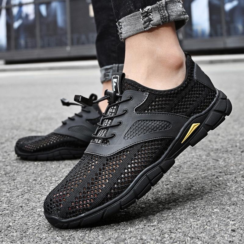 Новые модные летние дышащие сетчатые спортивные повседневные туфли больших размеров, портативные универсальные уличные кроссовки для бега