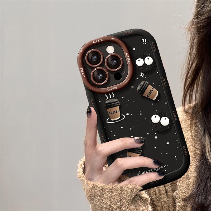 Applicable To Apple 15 Mobile Phone Case IPhone 13/14promax Briquette Coffee Doll 12/11 Full Soft Shell Xs