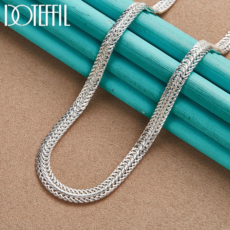 Ожерелье-цепочка в виде змеи 6 мм из стерлингового серебра 925 пробы Подарочные модные украшения