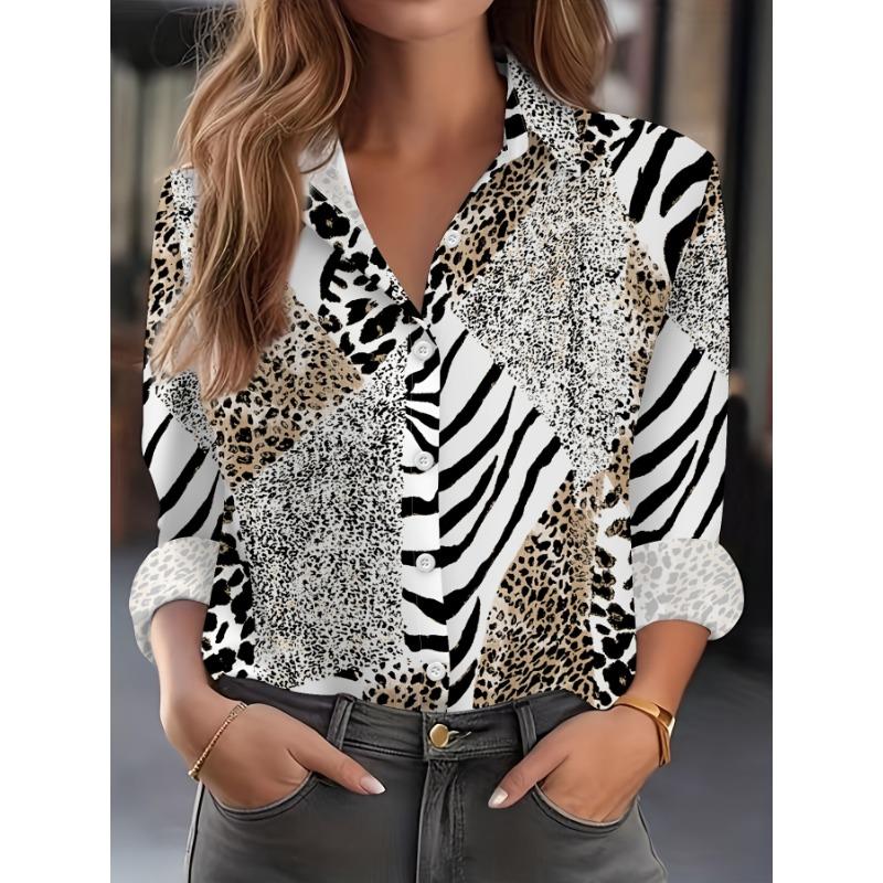 Western Classic Casual Leopard Print Top Shirt