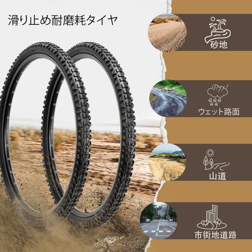 MOHEGIA Набор из 2 велосипедных шин 24x1.95": Запасные покрышки для горного велосипеда 54-507 - Устойчивые к проколам, Складные, MTB, Для бездорожья - Включает Британский