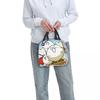 Nyanko Great War Lunch Bag For Girls Battle Custom Lunch Box Cute Outdoor Picnic Cooler Bag Portable Zipper Oxford Tote Food Bag