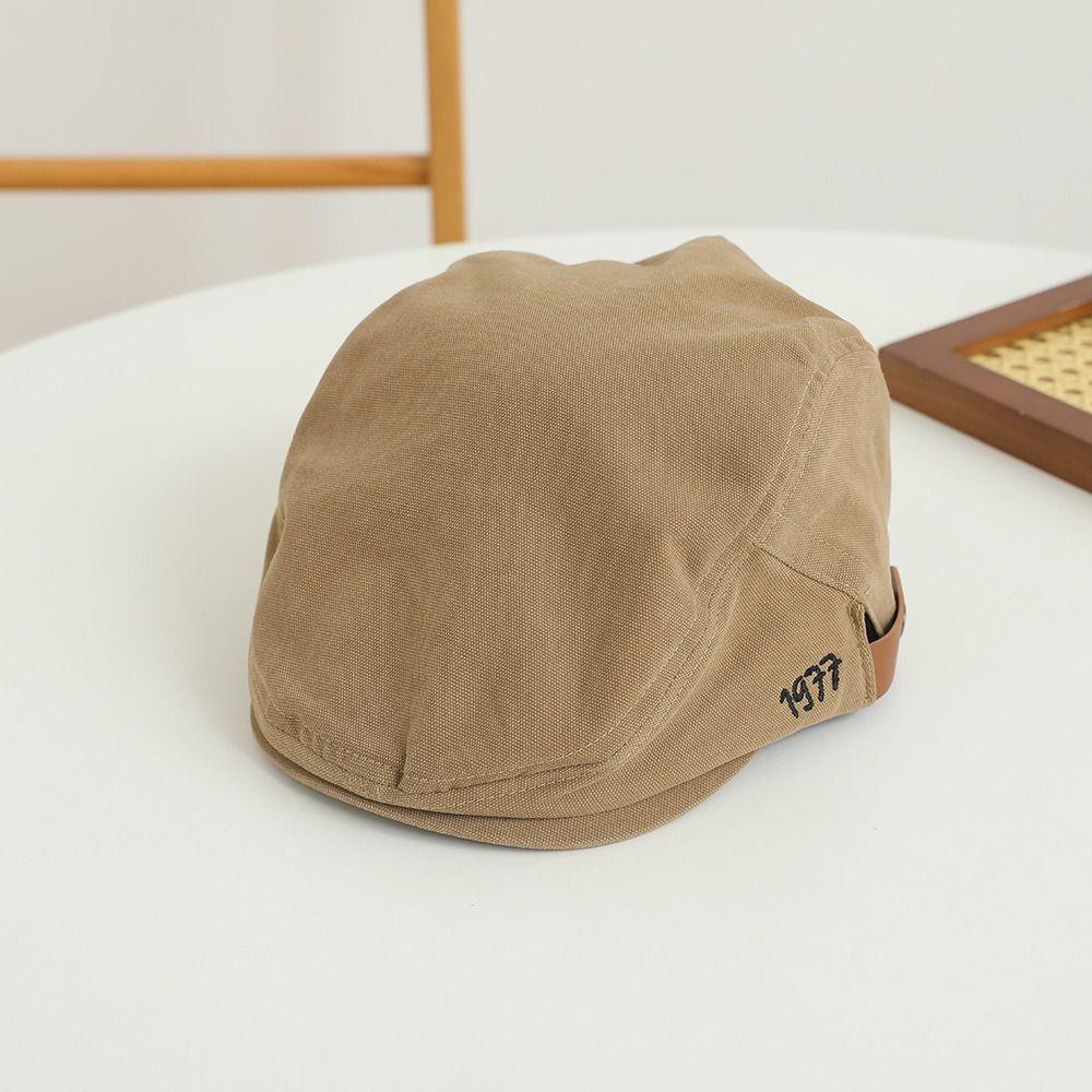 Sun Protection Retro Embroidery Hat Rough Edge Newsboy Cap Street Style   Travel
