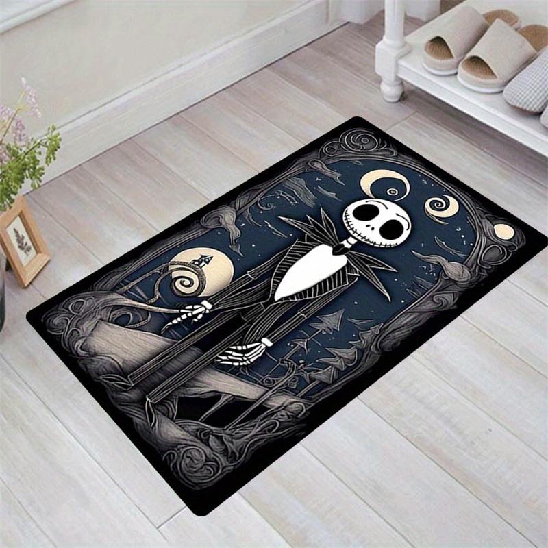 1pc The Nightmare Before Christmas Pattern Area Rug Soft Flannel Floor Mat for Living Room, Office, Bedroom and Carpet, Sofa Coffee Table Floor Mat