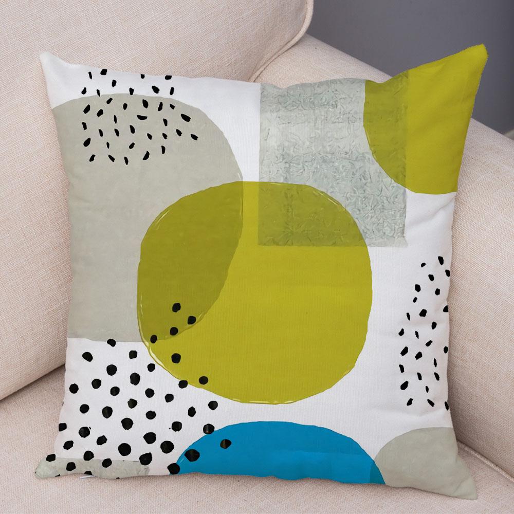 Абстрактное искусство, декоративная наволочка с геометрическим растением, деревом, цветком, диван, домашняя автомобильная наволочка