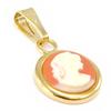 Les Trésors De Lily [F6718] — Позолоченный кулон «Камея» золотисто-оранжевого цвета — 15 мм