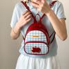 Модный клетчатый рюкзак с яблоком, милый изысканный рюкзак для девочки, студенческий стиль, школьный рюкзак большой вместимости