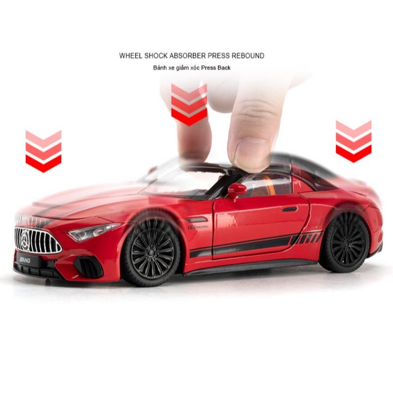1/24 Mercedes-Benz SL63 Sports Car Alloy Scale Car Model Diecast Metal Sound and Light Collection Children Toy Miniature Car Vehicle