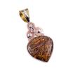 Natural Maryam Jasper 925 Solid Sterling Silver Gift TwoTone Pendant 1.75" M6g26