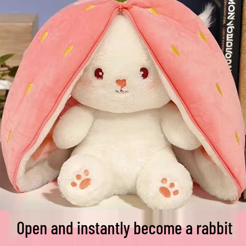 Бежевая трансформируемая плюшевая кукла-морковка-кролик от Mujiang