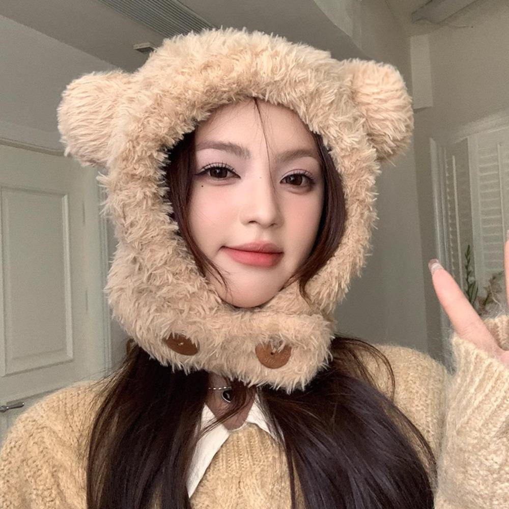 Winter Cap Bear Ears Hat Ear Protection Hat Fluffy Hat Personality Winter Beanie  Children