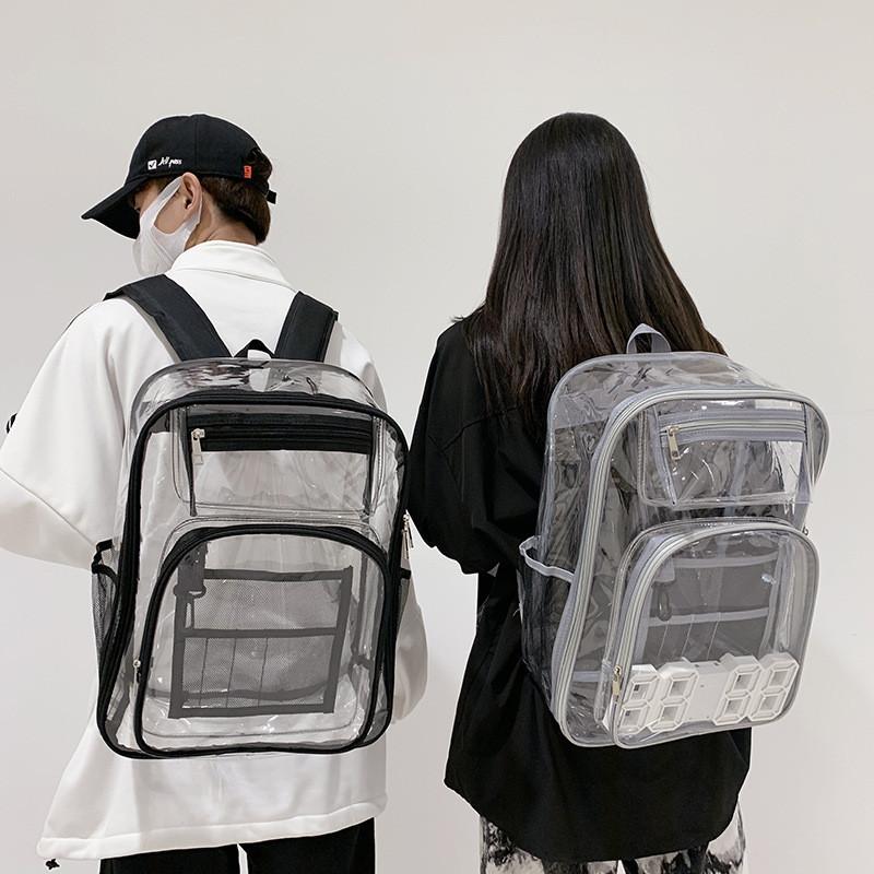 Pvc Transparent Backpack With Waterproof Design For Daily Use And Laptop