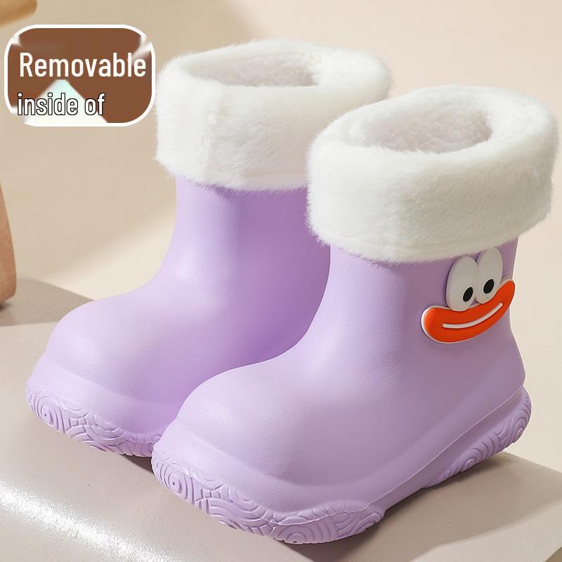 Детские непромокаемые сапоги Dopamine для мальчиков и девочек - Нескользящие, с подкладкой из ЭВА-флиса, Съемные, для детского сада и школы