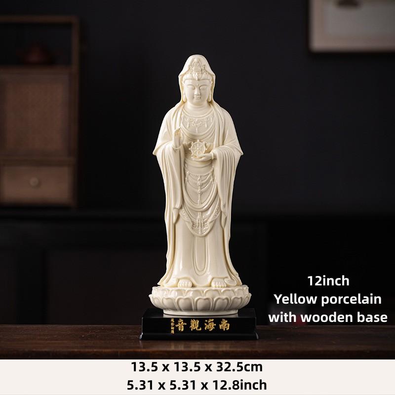 12in Guanyin Bodhisattva Buddha Statues Ceramic Statues Avalokitesvara Buddha God HOME Shrine Altar FENG SHUI Statue Home Decor