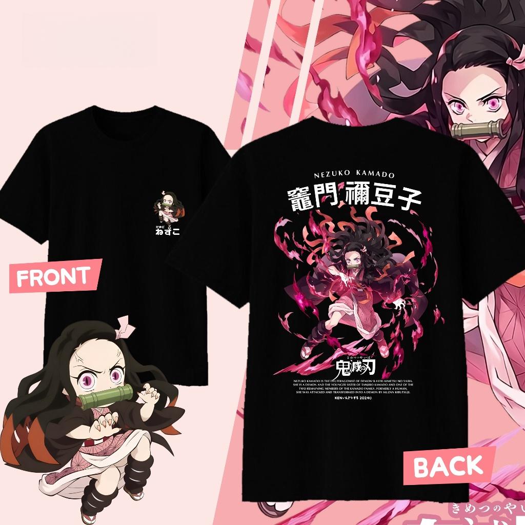 Demon Slayer Kamado Nezuko Pure Cotton T-shirt for 2026 Summer Men's and Women's Fashion Casual Cosplay Short Sleeved T-shirt