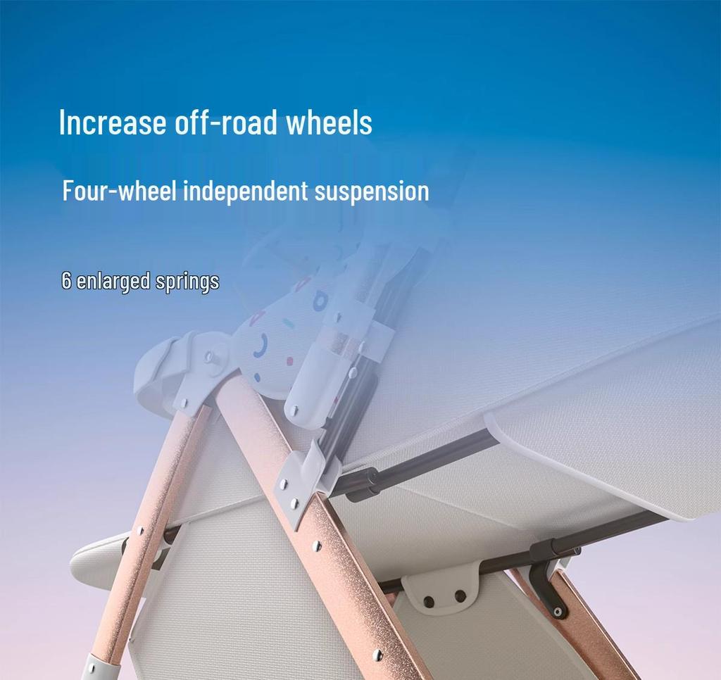 Elevated Baby Stroller: Reclining, Lightweight, Foldable, Two-Way Shock Absorption for Newborns