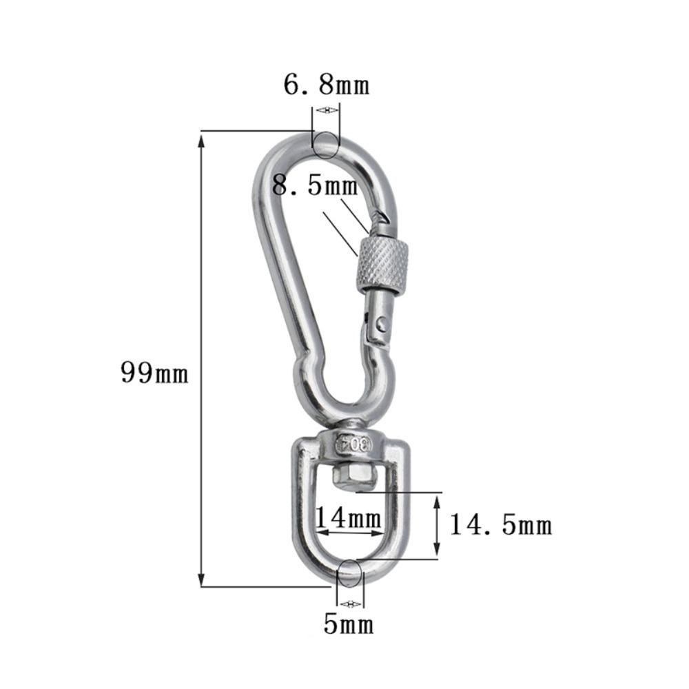 Portable Stainless Steel Snap Hooks Locking Quick Release Dog Leash Buckle Dog Leading Carabiner Clip For Dog Walking Camping