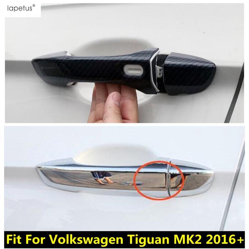 Декоративная накладка на ручку двери автомобиля, отделка, подходит для Volkswagen VW Tiguan MK2 2016 - Аксессуары из АБС-пластика Хром / Углеродное волокно