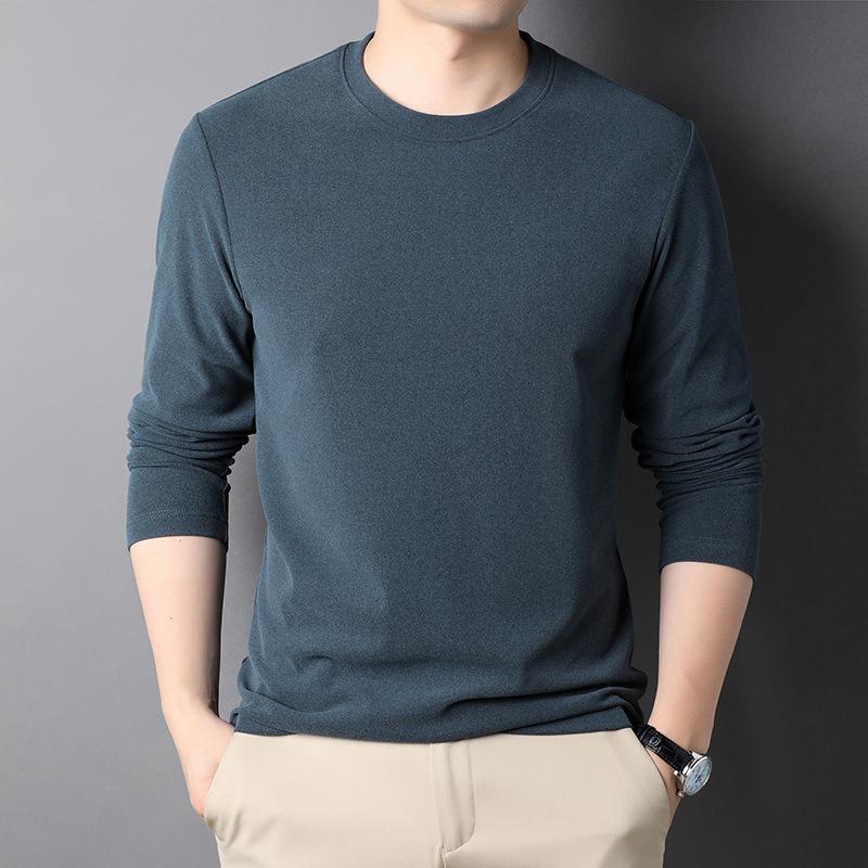 5A Антибактериальная двухсторонняя немецкая бархатная пуловерная рубашка, осенне-зимняя мужская ветрозащитная футболка с длинными рукавами, термотоп с круглым вырезом