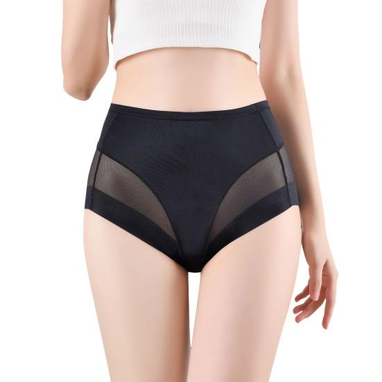 Женские трусики, бесшовные, с высокой талией, из ледяного шелка, с контролем живота, хорошая воздухопроницаемость, сплошной цвет, облегающий тонкий, быстросохнущий, повседневные спортивные трусы, женские трусы