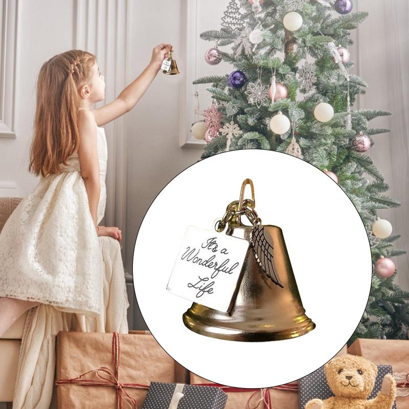 Christmas Angel Bell Ornament Stainless Steel Vintage Bell With Crisp Sound Christmas Tree Pendant Decorative Bells For Indoor
