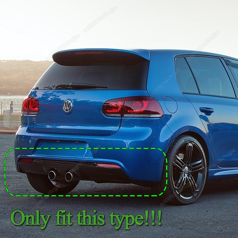 For VW Golf 6 MK6 R R20 2008-2013 Car Rear Bumper Diffuser Tail Splitter Spoilers Protector Guard Lip Glossy Black ABS Bodykits