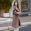 Women's Woolen Lapel Coat - Extra Long, Cotton-Padded Warmth for Autumn & Winter (HR1020)