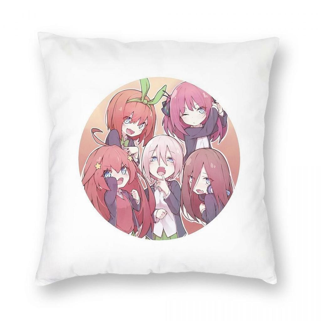 Аниме Квинтэссенциальные квинтюплеты Квадратная наволочка Чехол для подушки Декор для подушки Комфортная декоративная подушка для дома Спальни