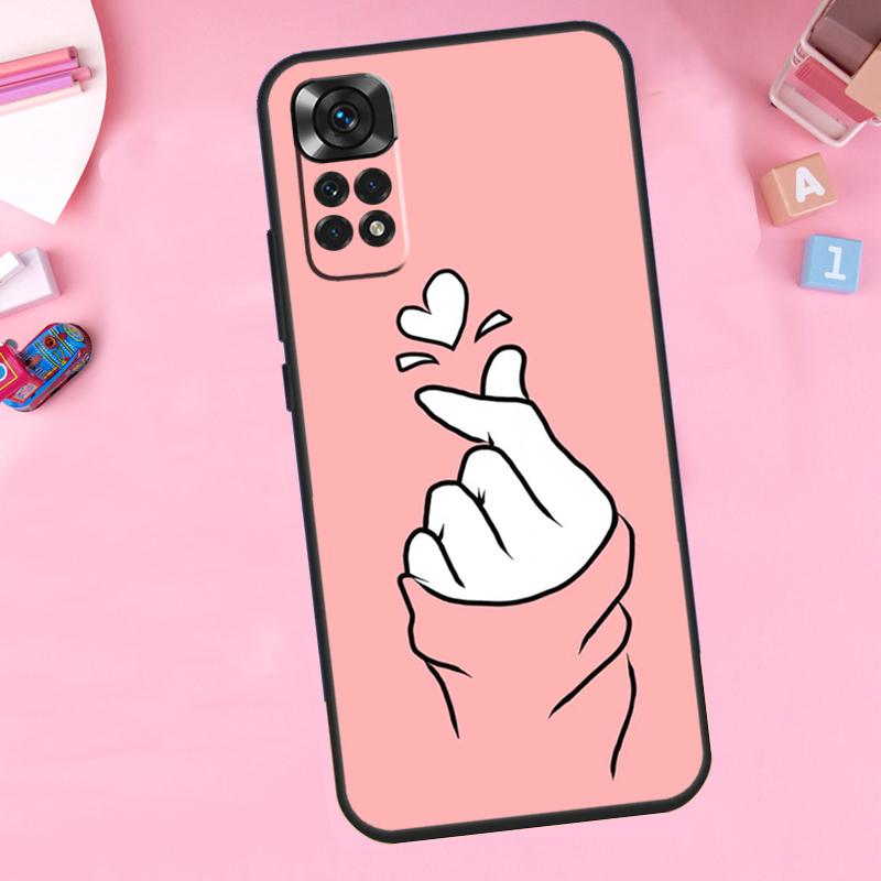 Kpop Hand Finger Heart For Xiaomi Redmi Note 14 13 10 11 12 15 Pro Plus Phone Case For Redmi 15C 13C 12C 10C 14C 15