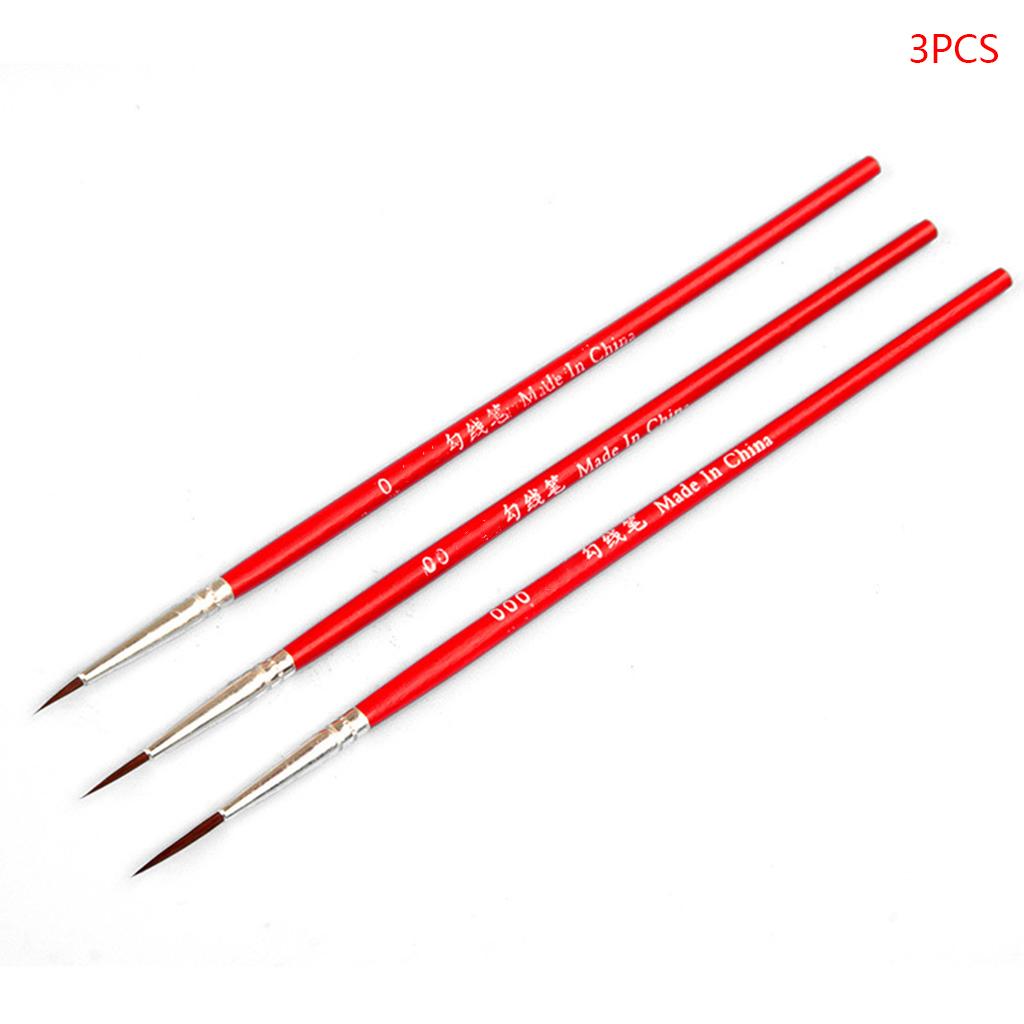 3шт 0 00 000 крючок Line Pen профессиональные кисти для рисования с тонким кончиком для акрила