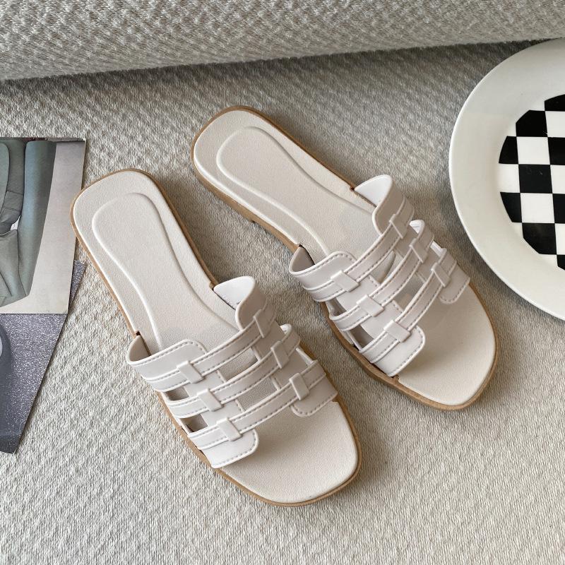 Женские универсальные летние шлепанцы с перекрестными ремешками - Нескользящие, Модные и Трендные
