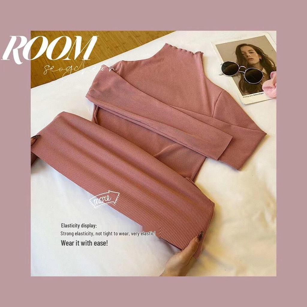 Женский приталенный бархатный топ-базовый слой Kitten Diary для похудения - С длинным рукавом, для ношения осенью/зимой