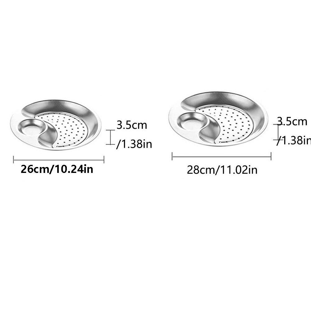 Thickened Chips and Dip Plates Round Draining Serving Dish with Vinegar Dish For Desserts