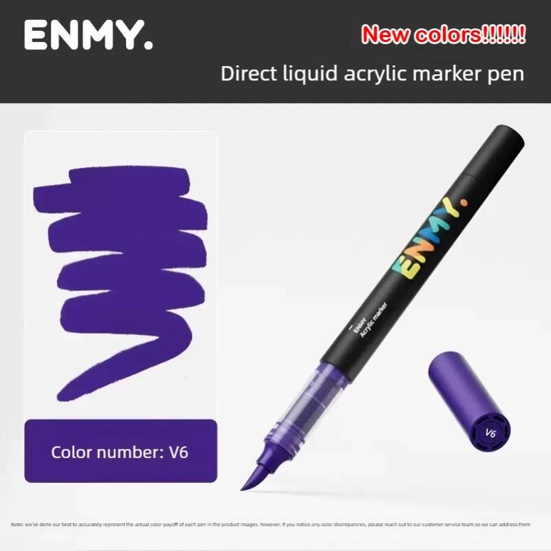 1 PC ENMY 80 Colors Direct Liquid Acrylic Markers Blendable Soft Tip Non-Transparent Art Markers School Supplies Stationery