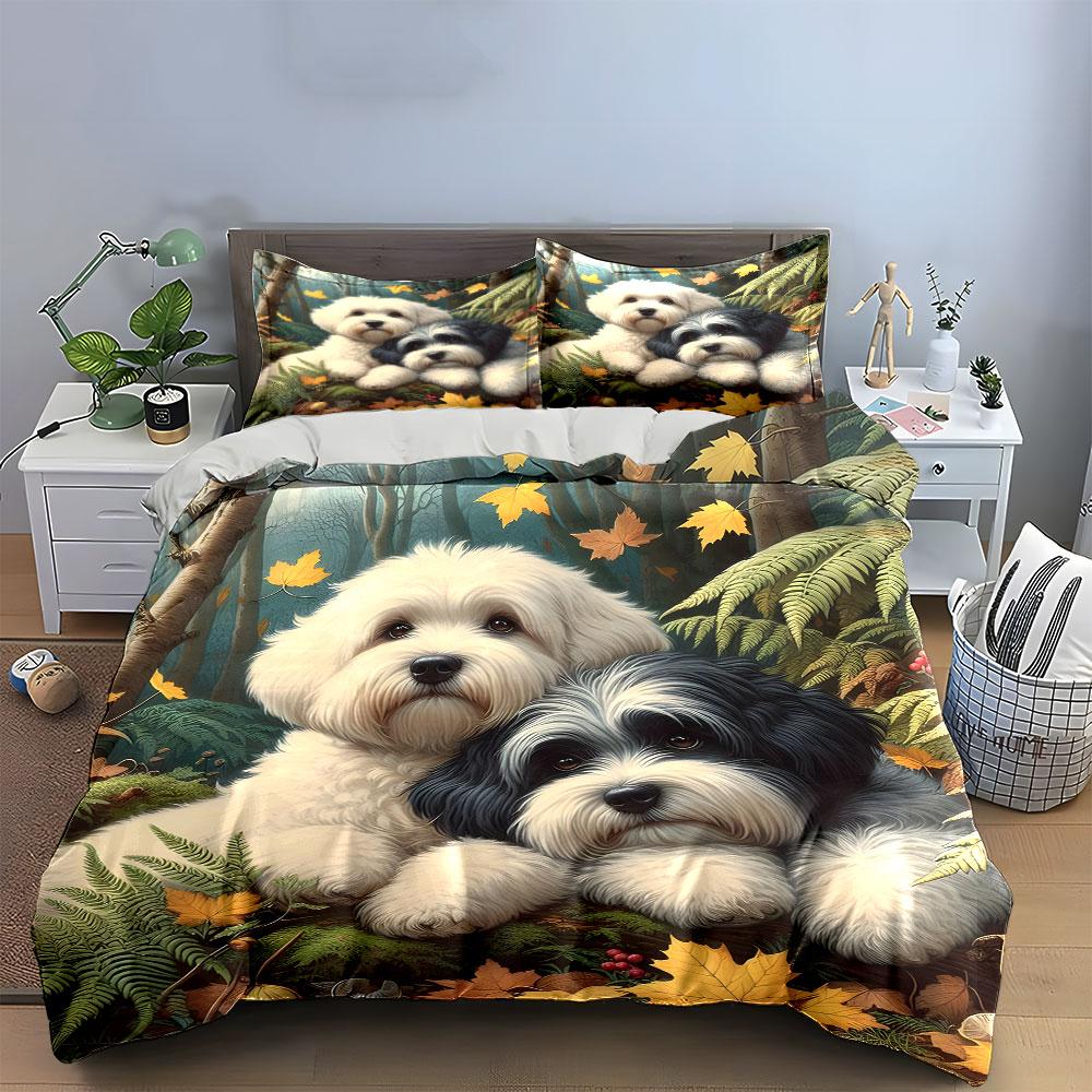 "Cozy pups in paradise" Bedding sets Duvet covers Pillowcases(1* Duvet Cover 2* Pillowcases without duvet insert)