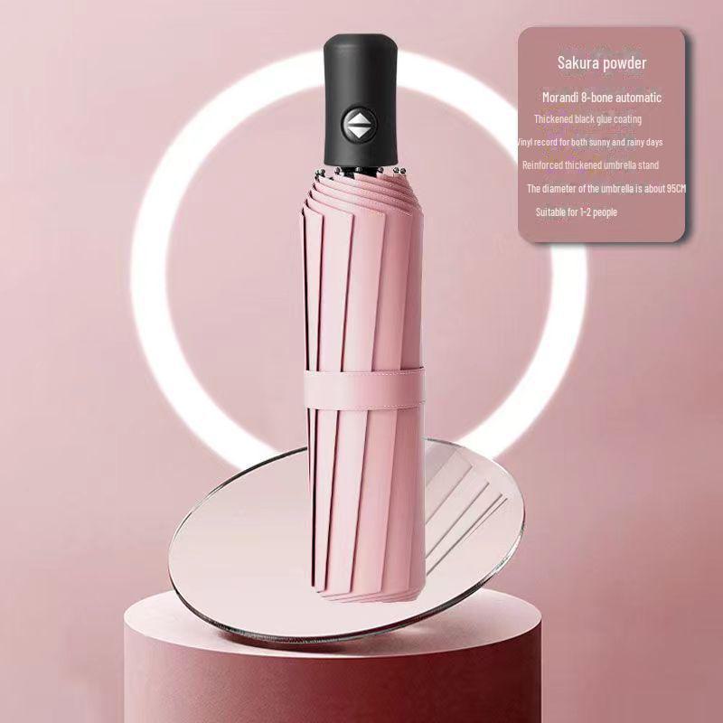 Корейский автоматический складной зонт двойного назначения для студенток — защита от солнца и дождя, устойчивость к УФ-излучению, большой размер.
