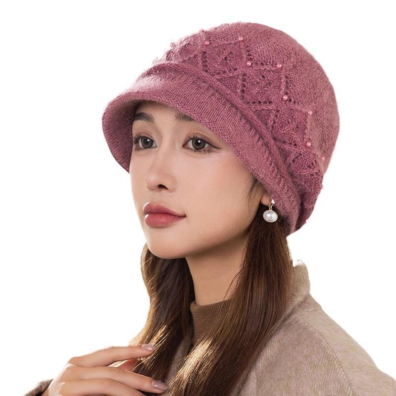 Hat Ladies Autumn and Winter Fleece Warm Stacking Hat Pullover Wool Hat