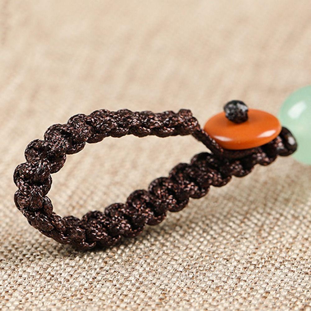 Chinese Style Pendant Mobile Phone Ring Sandalwood Key Chain Lucky Cat Pendant Key Chain Strap