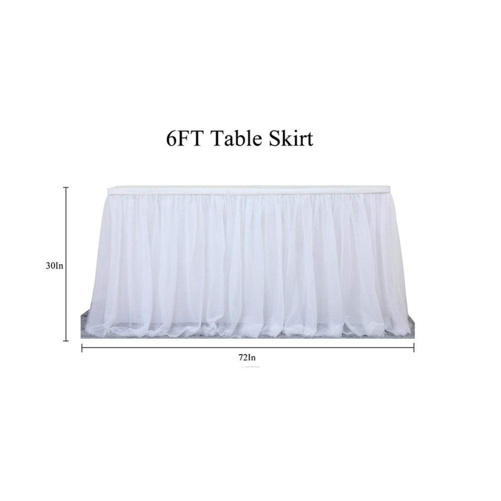 6/9/14 футов тюль юбка для стола прямоугольное украшение стола марлевая ткань чехол для свадебной вечеринки