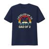 Leveled Up To Dad Of 2 Two Retro Video Game Controller T Shirt Fathers Day Gaming Expecting vintage Washed Soft Comfortable