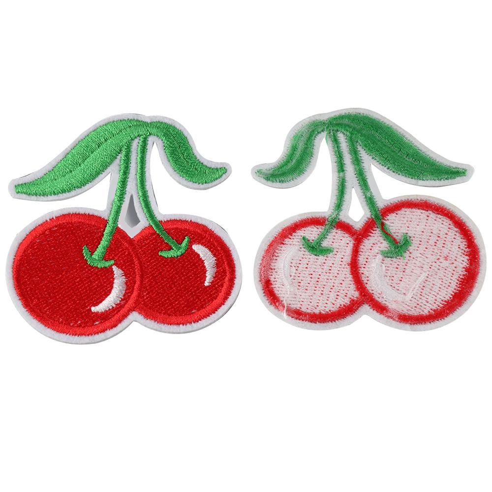 20 штук Полиэстер Милые нашивки с вишнями Красные Милые фруктовые пришивные/приклеивающиеся нашивки Джинсы