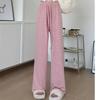 Pink Striped Pants for Women In Spring and Autumn New Draped Slim Casual Pants Lazy High Waist Straight Walking Wide-leg Pants