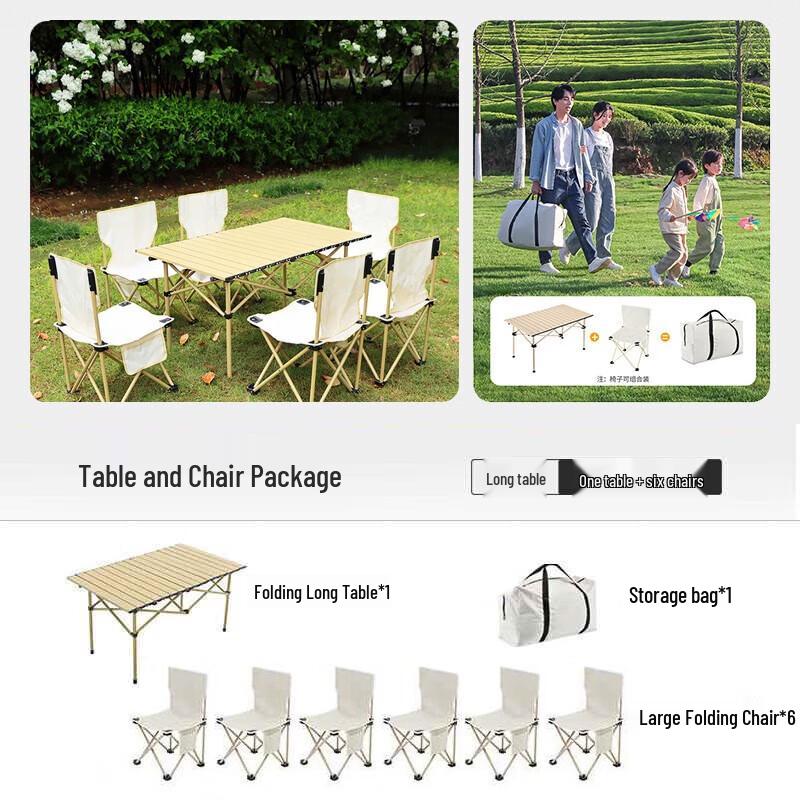 Huilingyang 6-Person Portable Picnic Table and Chair Set
