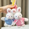Rabbit Plush Keychain Toy Cute Stuffed Animal Doll Kids Birthday Gift Keyring