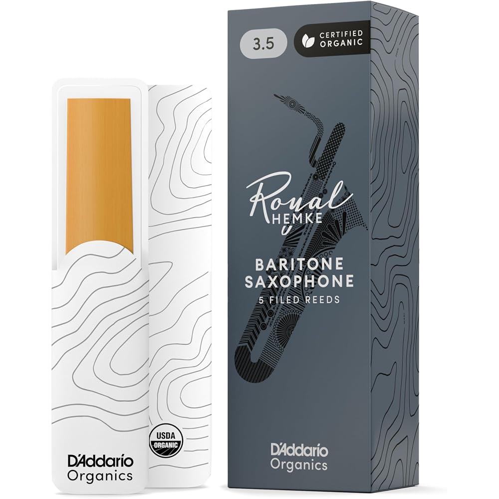 D'Addario WoodWinds Frederick L. Hemke Baritone Saxophone Reeds Strength 3.5 Pack of 5