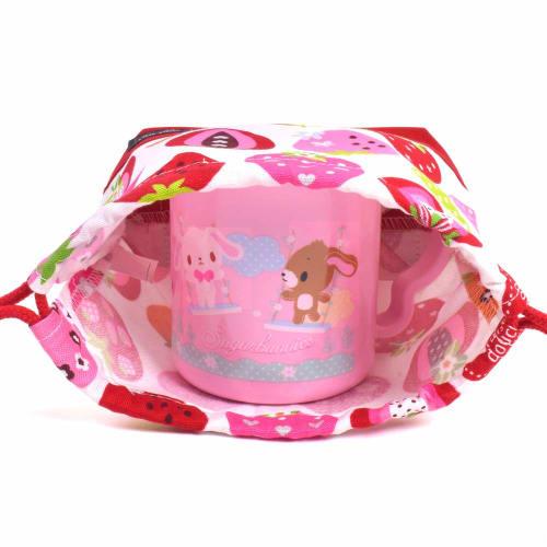 COLORFUL CANDY STYLE Cup Bag, Small, Drawstring Bag for Girls, Elementary School Entrance, Sweet Strawberry Collection (Ivory) N3574500